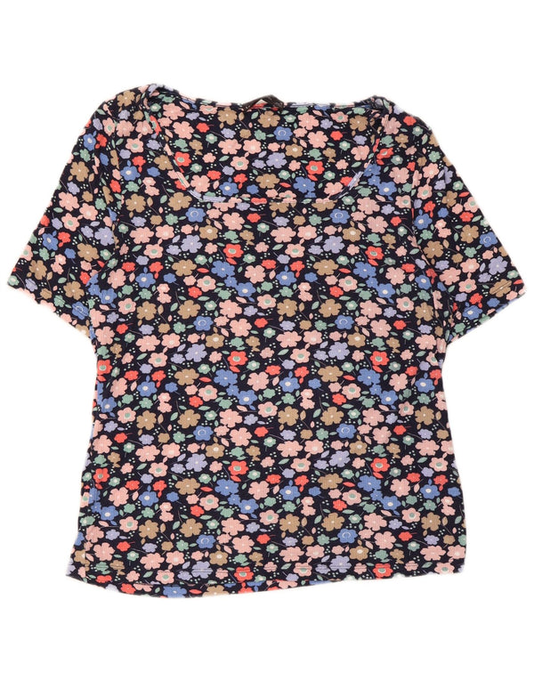 T-shirt da donna Marks & Spencer Top UK 16 grande viscosa floreale multicolore