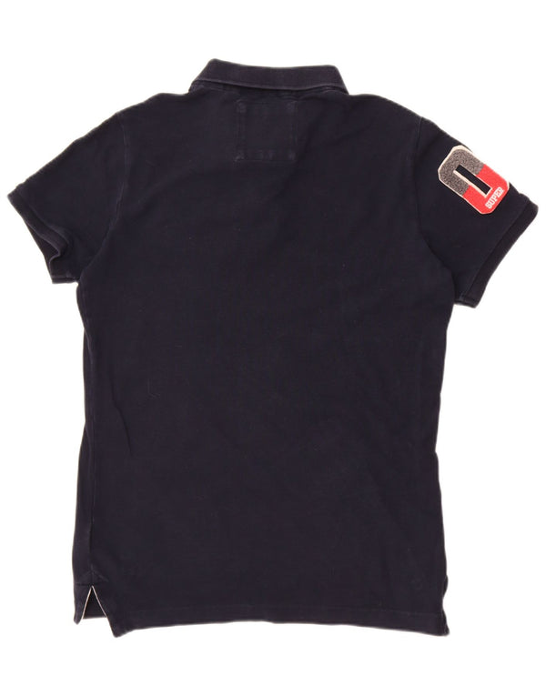 Polo grafica da uomo Superdry Small in cotone blu navy