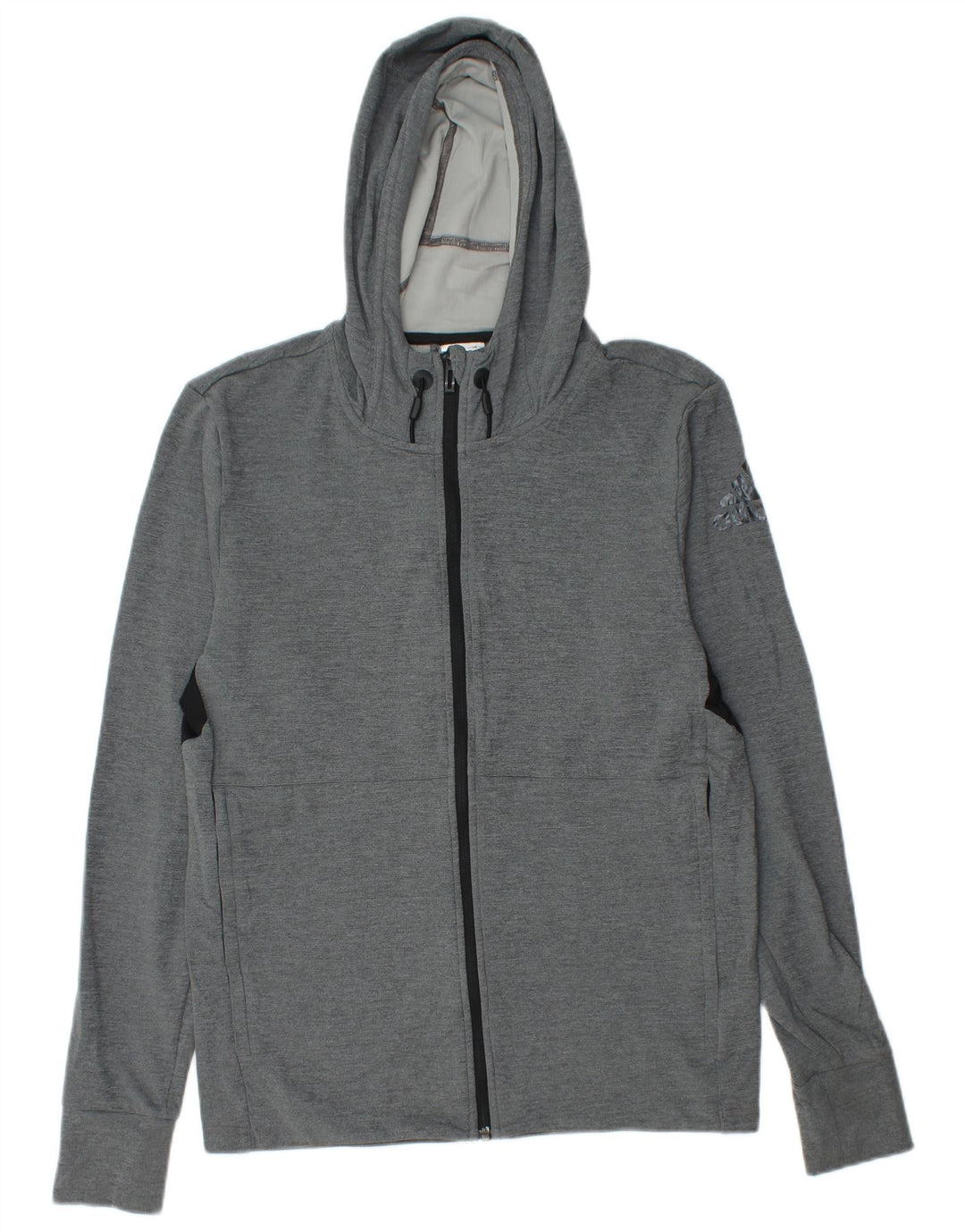 Maglione con cappuccio e zip grafica ADIDAS da uomo Climacool piccolo grigio a blocchi di colore