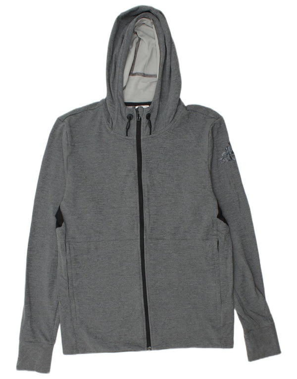 Maglione con cappuccio e zip grafica ADIDAS da uomo Climacool piccolo grigio a blocchi di colore