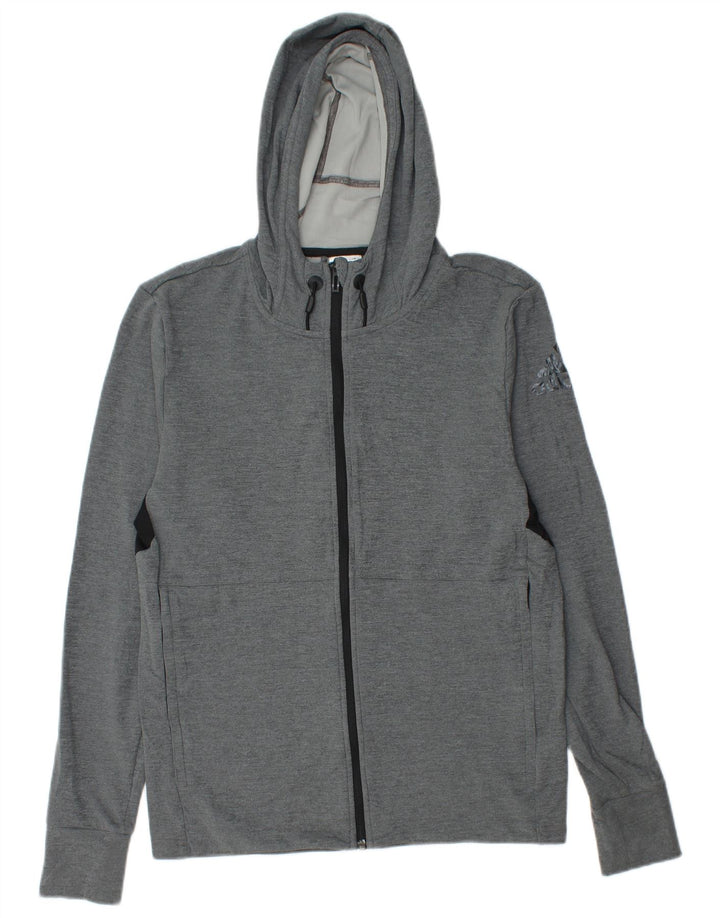 Maglione con cappuccio e zip grafica ADIDAS da uomo Climacool piccolo grigio a blocchi di colore