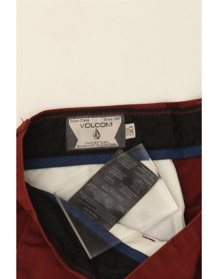 Pantaloncini chino da uomo VOLCOM W30 cotone bordeaux medio