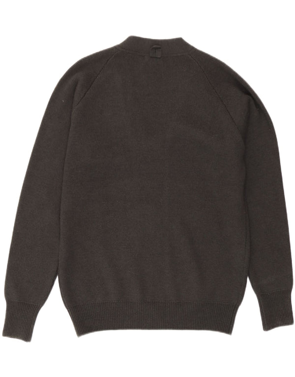 Maglione cardigan con zip intera da uomo Zara in cotone grigio medio