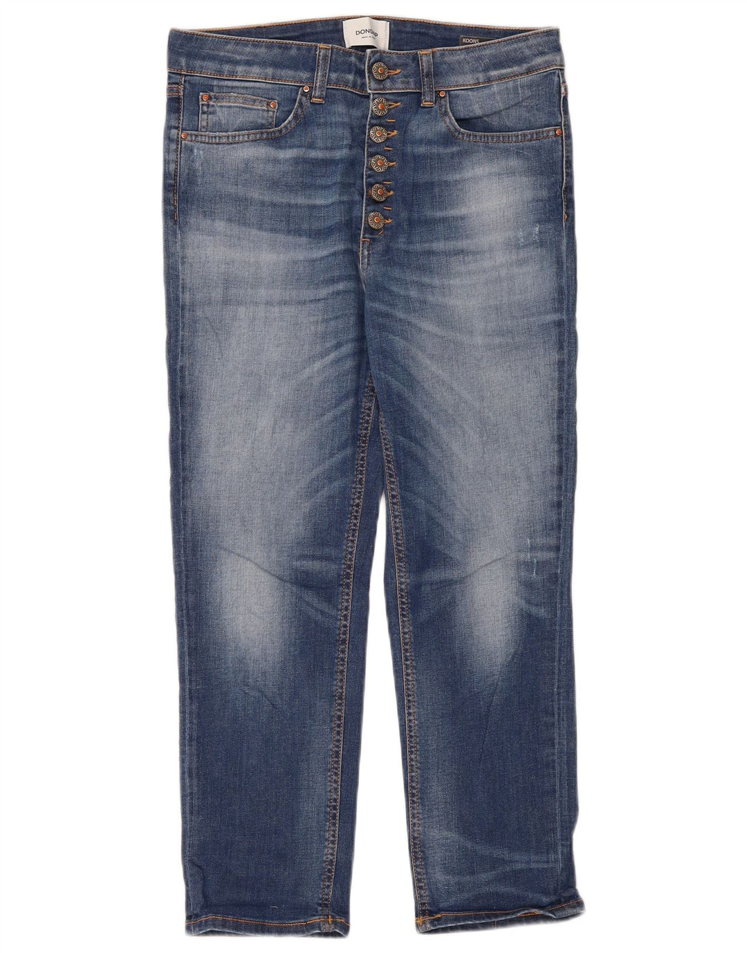 Dondup Jeans Cropped Effetto Invecchiato W30 L25 Blu da Donna