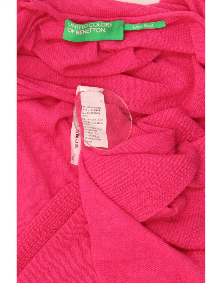Maglione cardigan oversize a maniche corte da donna Benetton UK 14 Rosa medio