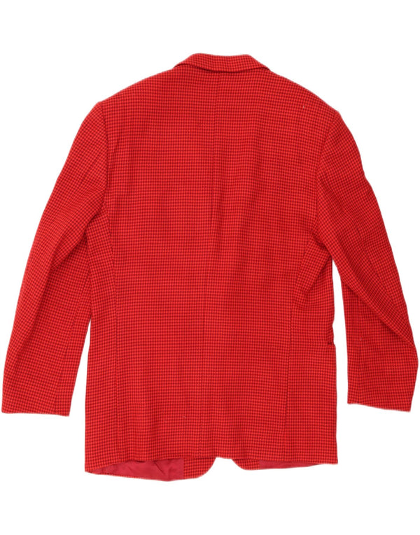 Giacca blazer vintage da uomo a 2 bottoni IT 52 XL lana pied de poule rossa