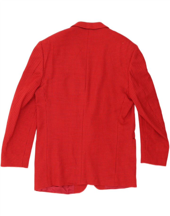 Giacca blazer vintage da uomo a 2 bottoni IT 52 XL lana pied de poule rossa