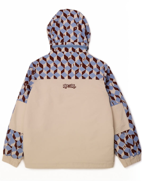 Giacca a vento con cappuccio da uomo Rip Curl UK 40 Large White Geometric Sports