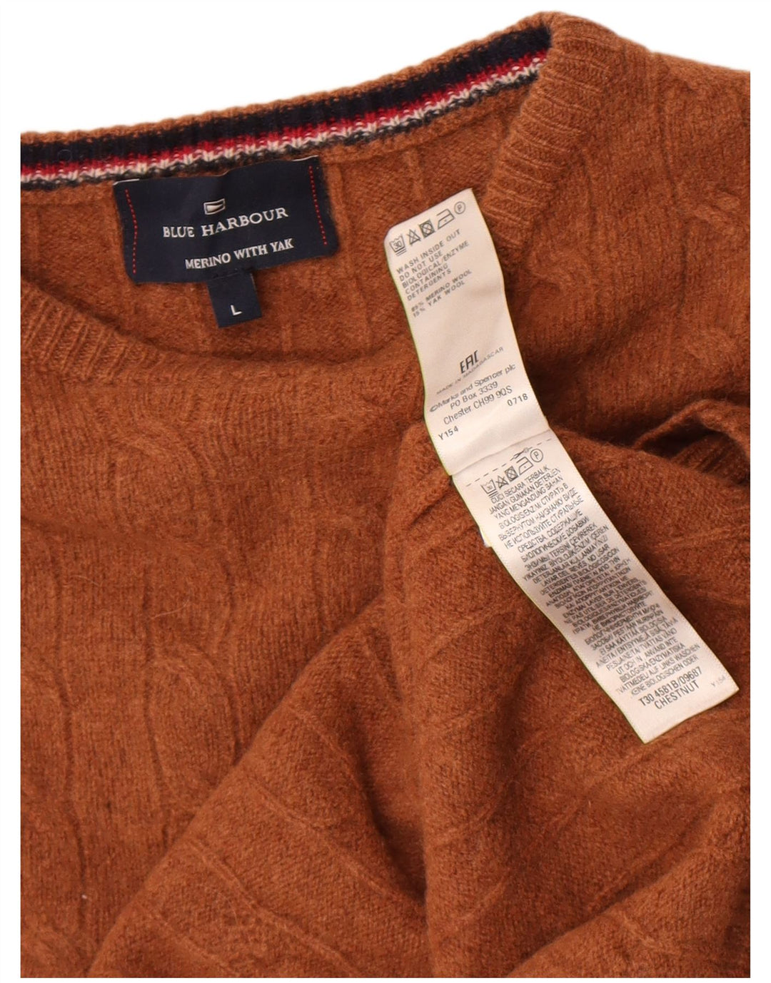 Maglione maglione girocollo da ragazzo Marks & Spencer 12-13 anni Marrone