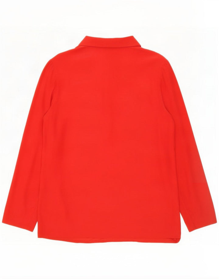 Camicia camicia vintage da donna UK 14 grande rossa