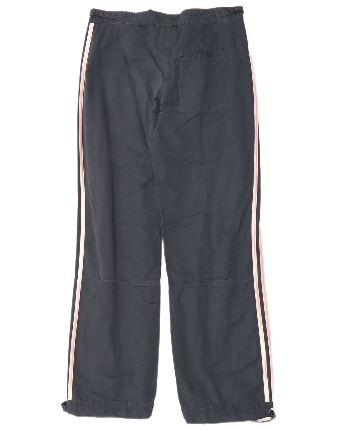 Pantaloni casual dritti da donna Adidas UK 8 Small W30 L30 cotone blu navy