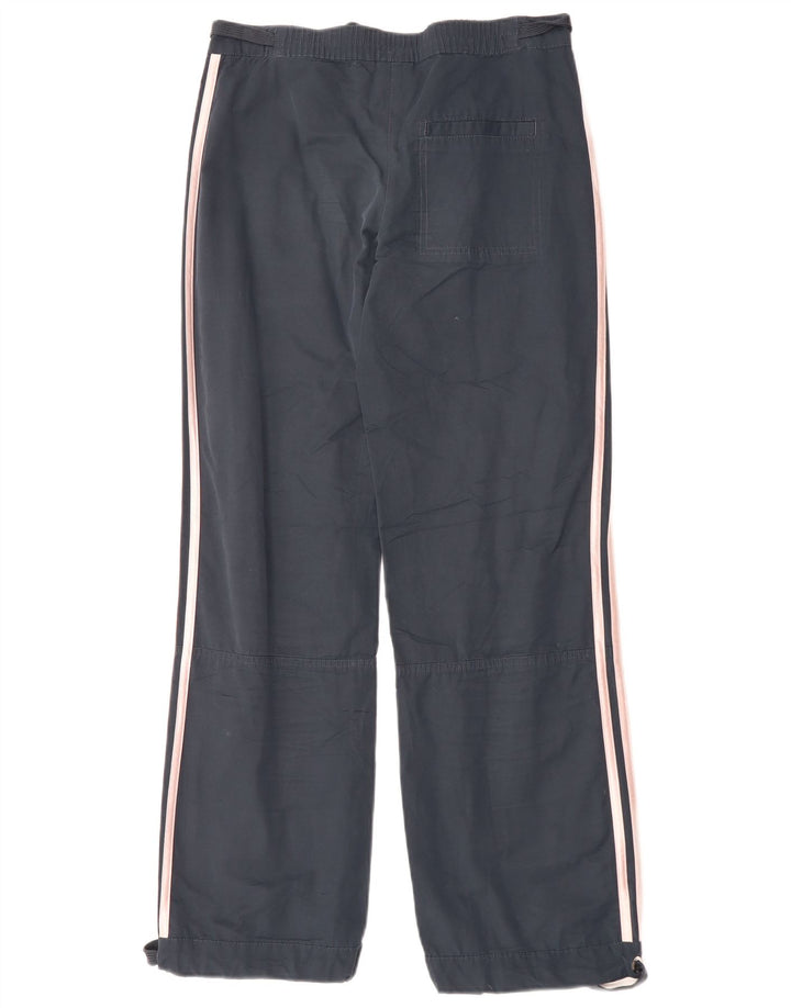 Pantaloni casual dritti da donna Adidas UK 8 Small W30 L30 cotone blu navy