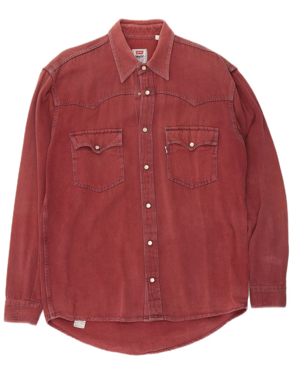 Camicia western da uomo Levi's in cotone bordeaux medio