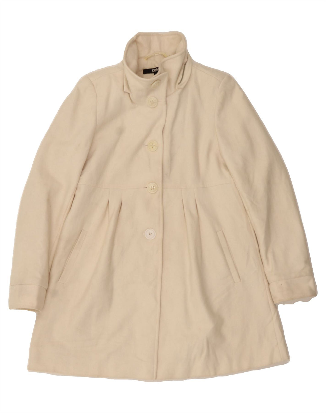 DKNY Womens Overcoat US 8 Medium Off White Polyester Vintage Dkny and Second-Hand Dkny from Messina Hembry 