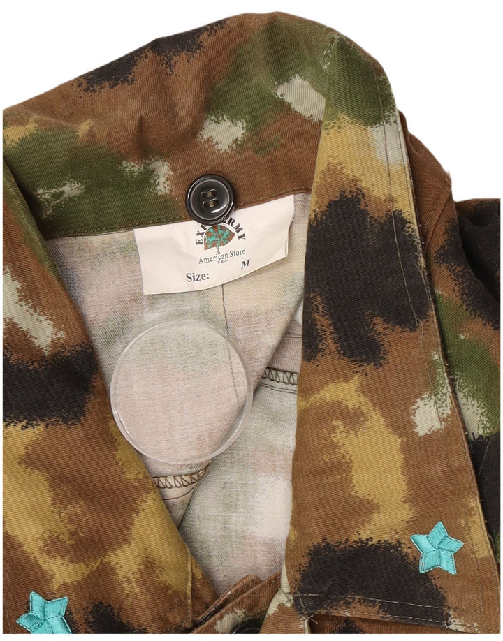 Giacca militare vintage da uomo UK 38 poliestere mimetico kaki medio