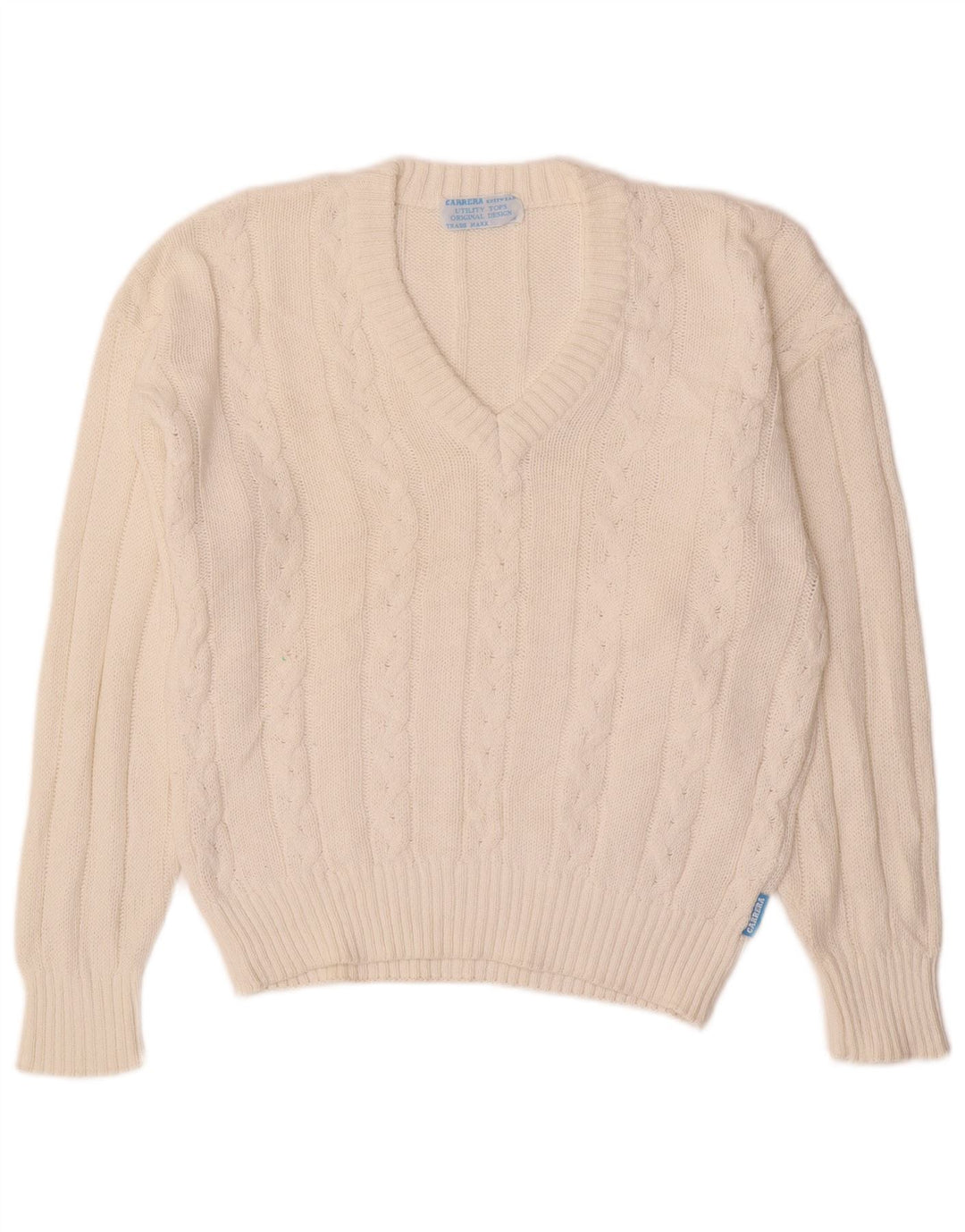 CARRERA Maglione Uomo Scollo a V Piccolo Cotone Bianco