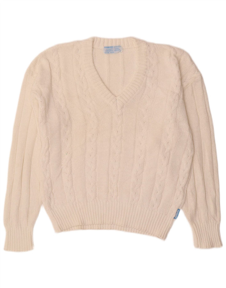 CARRERA Maglione Uomo Scollo a V Piccolo Cotone Bianco