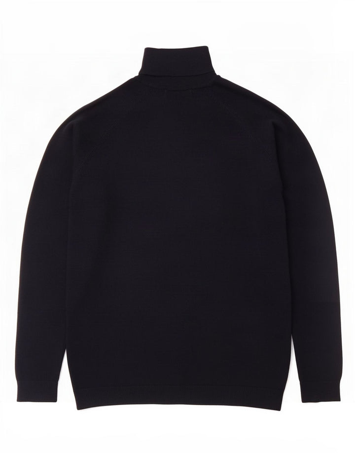 Maglione Zara da uomo a collo alto in viscosa blu navy medio