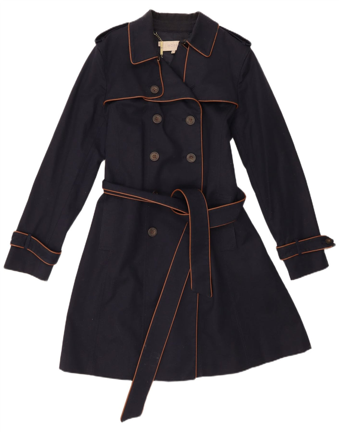 Trench da donna Hobbs UK 16 grande cotone blu navy