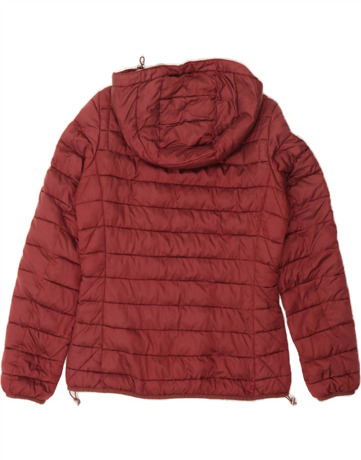 NAPAPIJRI Womens Hooded Padded Jacket UK 16 Large Red Polyester Vintage Napapijri and Second-Hand Napapijri from Messina Hembry 