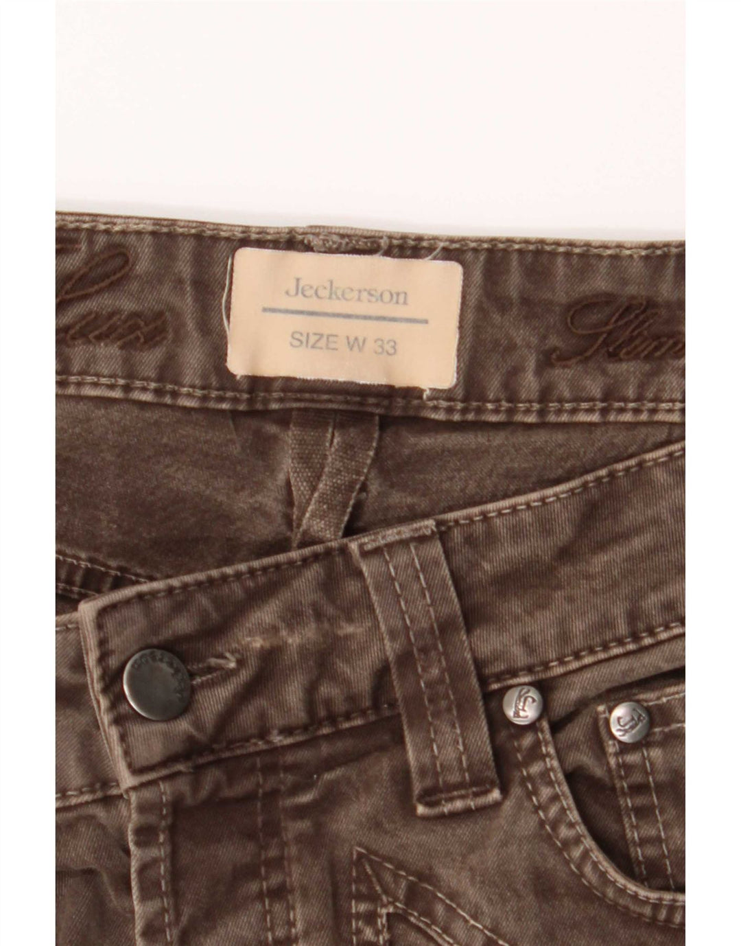 Jeans slim da uomo Jeckerson W33 L31 cotone marrone