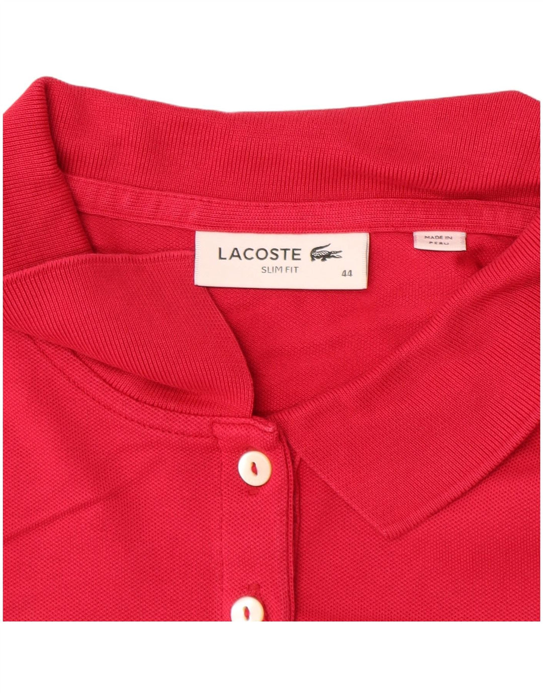 Polo LACOSTE da donna a maniche lunghe slim fit taglia 44 grande cotone rosa