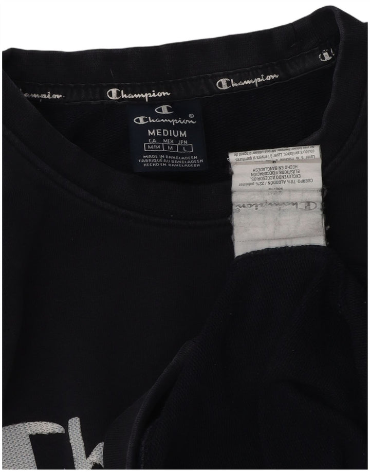 CHAMPION Felpa con grafica da uomo Maglione medio in cotone blu navy