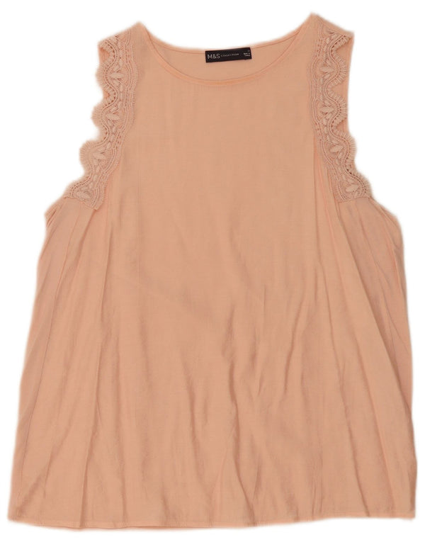 Camicetta senza maniche da donna Marks & Spencer UK 12 Rosa medio floreale
