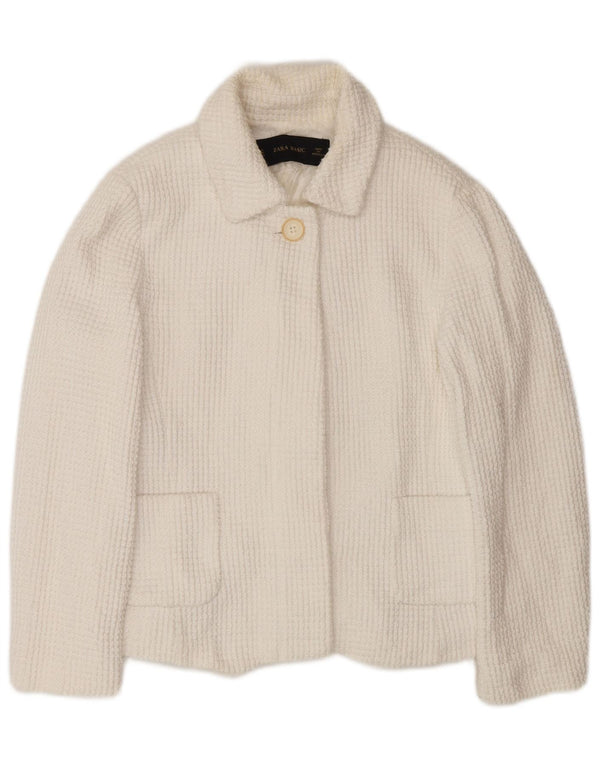 Giacca blazer a 1 bottone da donna Zara UK 12 media bianca