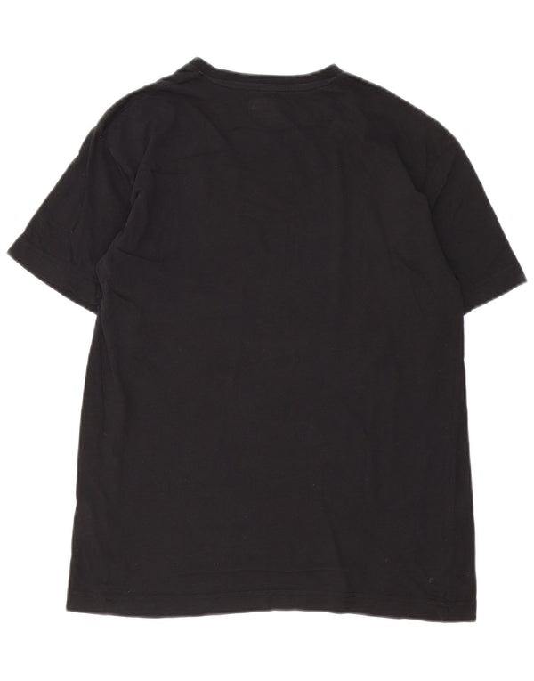 T-shirt grafica Kappa da donna, grande, in cotone nero