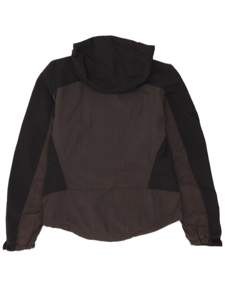 Giacca a vento con cappuccio da donna Eddie Bauer UK 6 XS Black Colourblock