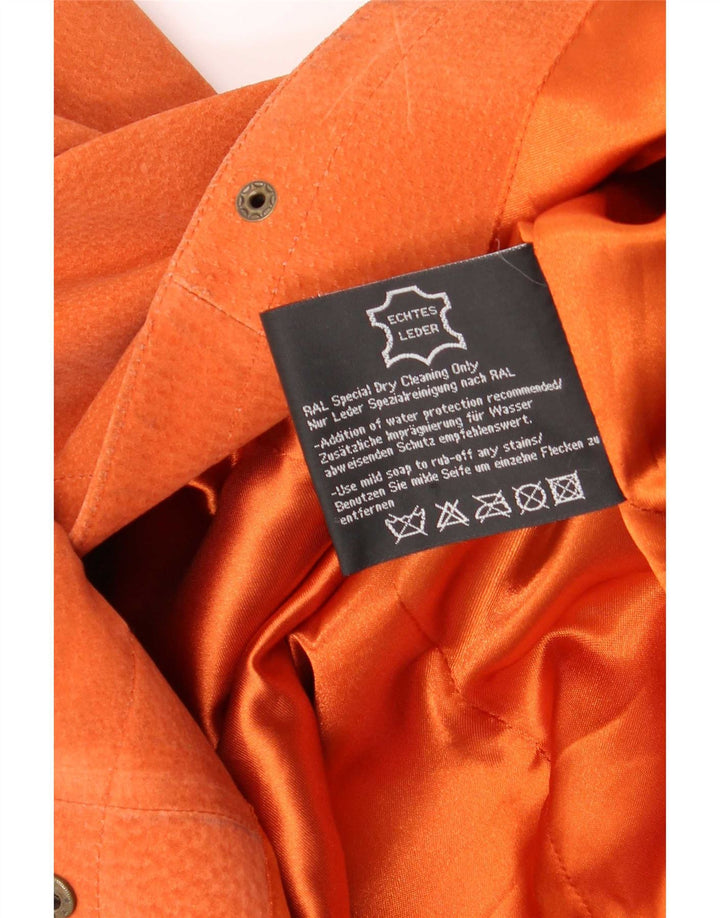 Giacca in pelle scamosciata da donna Elements UK 14 Large in pelle arancione
