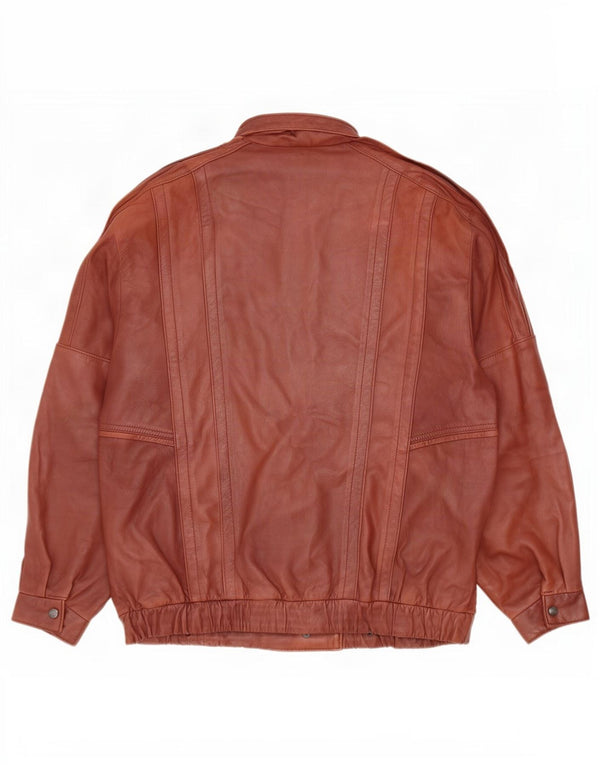 Giacca in pelle vintage da uomo IT 50 grande marrone