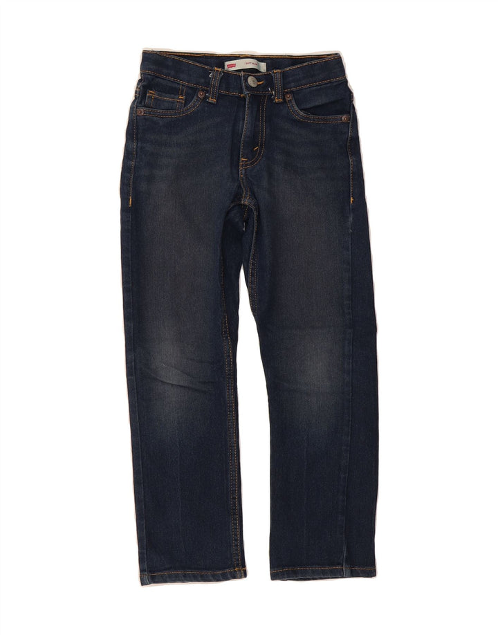 LEVI'S Boys 511 Slim Jeans 6-7 Years W22 L21 Navy Blue Cotton Vintage Levi's and Second-Hand Levi's from Messina Hembry 