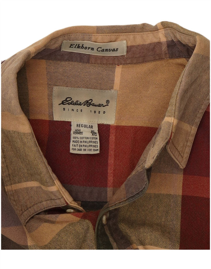 EDDIE BAUER Camicia da uomo vestibilità regolare XL in cotone a quadri multicolore