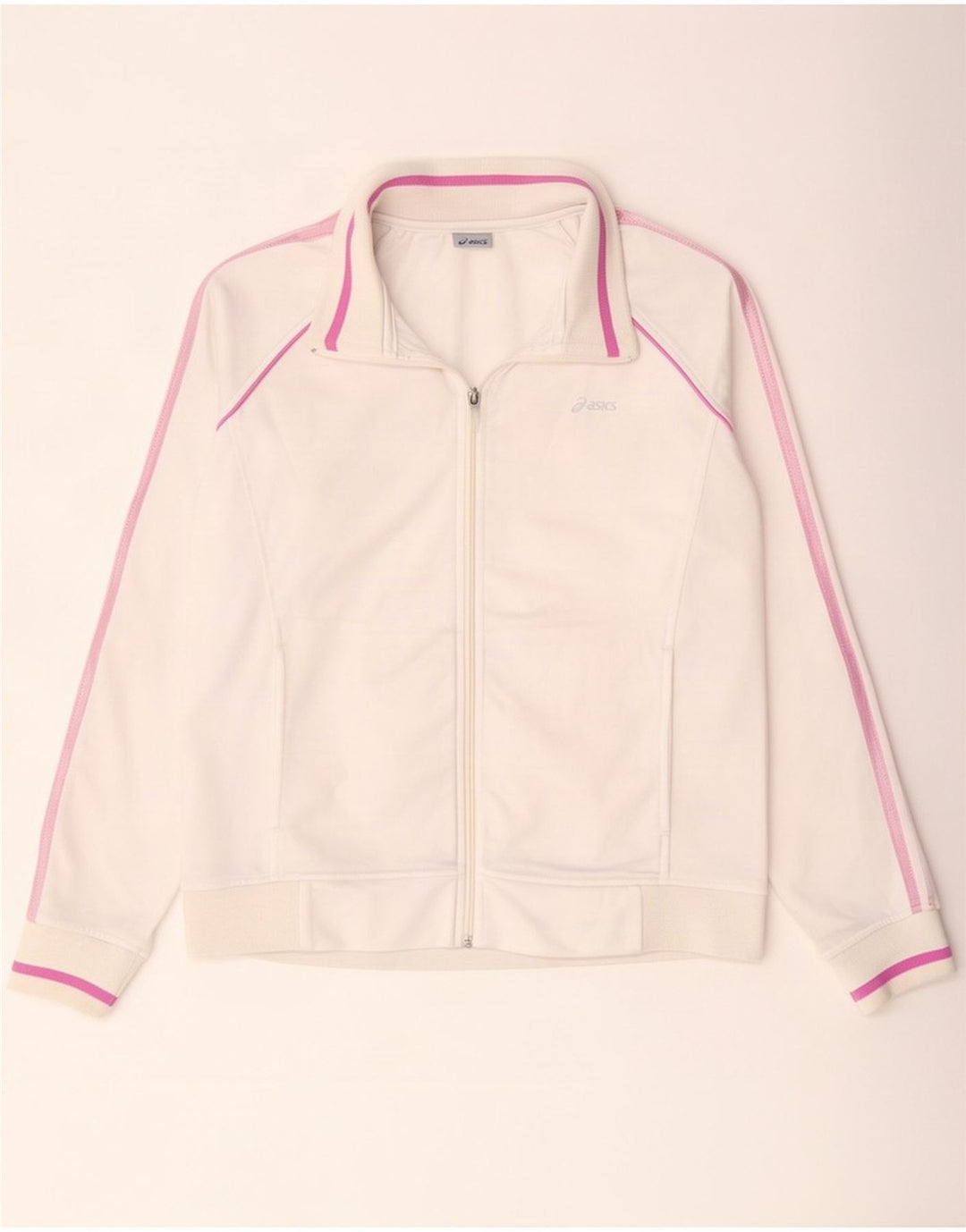 Giacca da tuta da donna Asics UK 18 XL Poliestere color block bianco