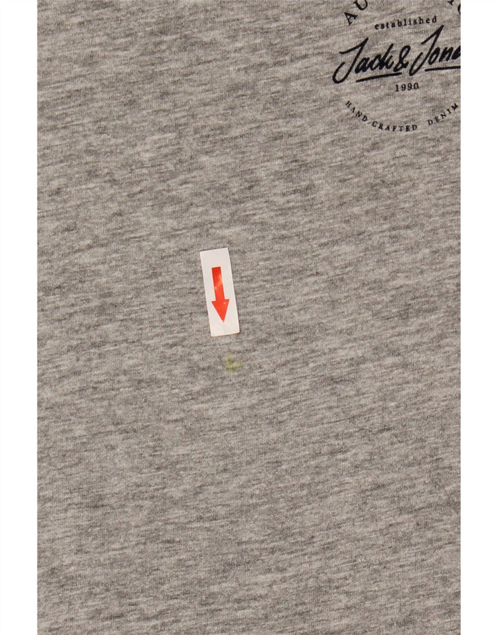 T-shirt da uomo Jack & Jones Top piccola in cotone chiazzato grigio