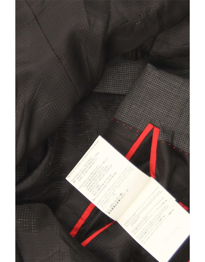 Giacca blazer da uomo a 2 bottoni Hugo Boss EU 54 2XL pied de poule grigio