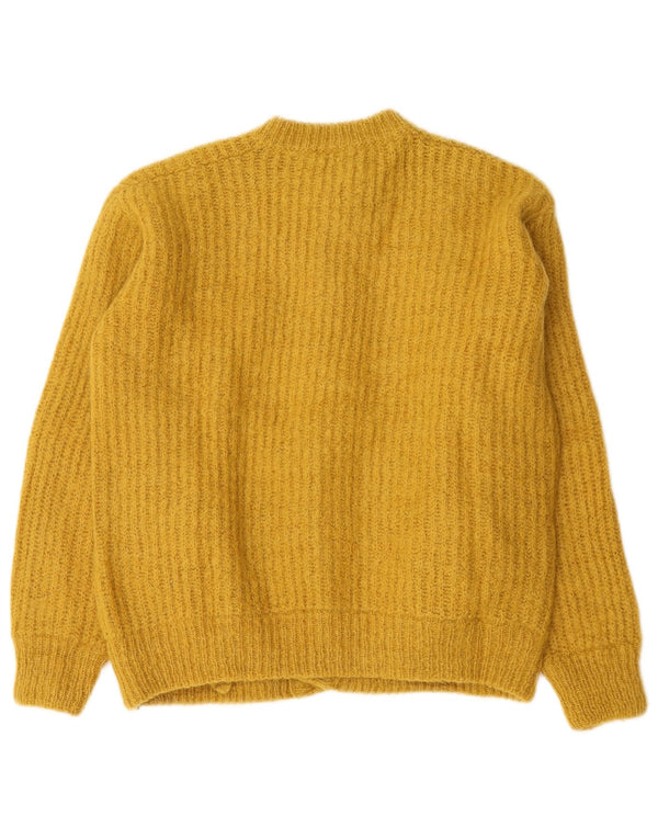 Maglione cardigan da donna Benetton UK 16 grande giallo