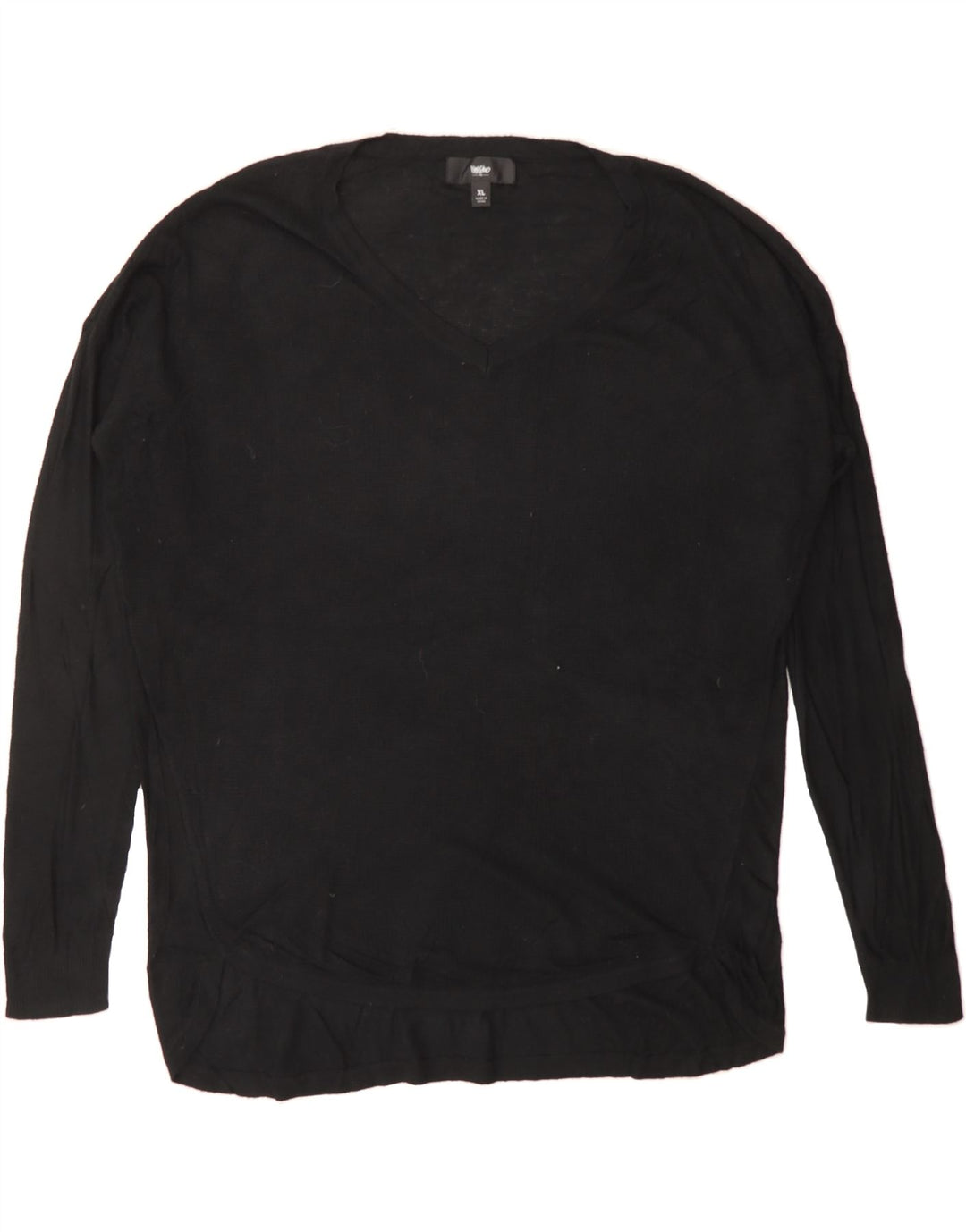 MOSSIMO Womens Oversized V-Neck Jumper Sweater UK 18 XL Black Nylon Vintage Mossimo and Second-Hand Mossimo from Messina Hembry 