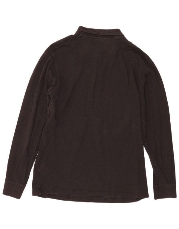 Polo da donna a maniche lunghe vestibilità regolare Pierre Cardin grande cotone nero