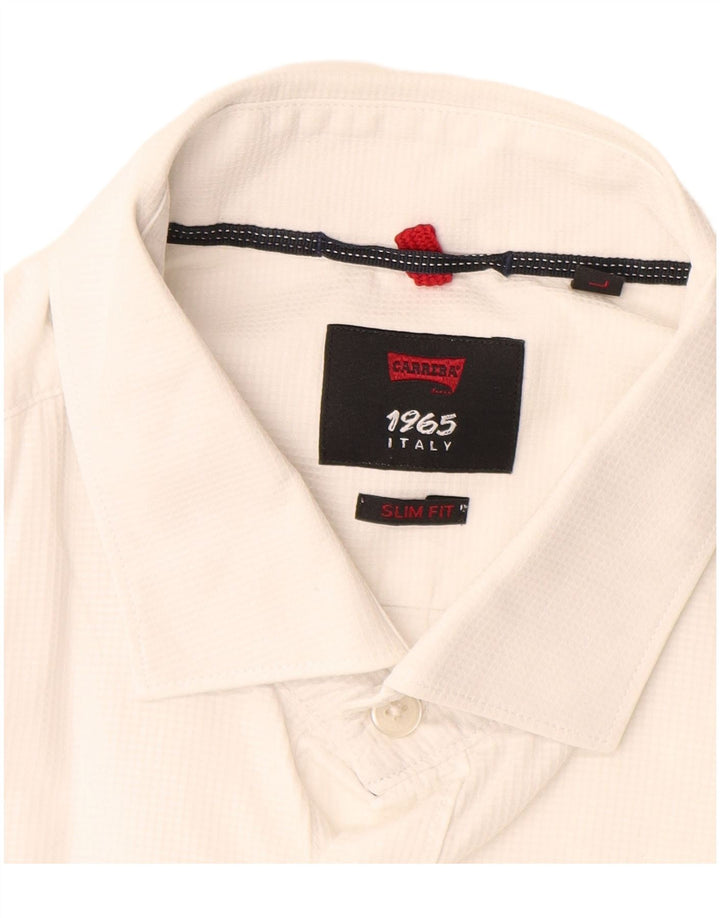 Camicia Carrera da uomo slim fit grande bianca