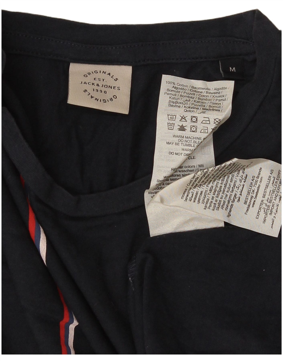 Jack & Jones T-shirt da uomo Top in cotone a righe blu navy medio