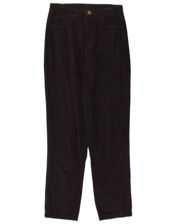 Lucy & Yak Womens High Waist Tapered Corduroy Trousers W26 L32 Black Cotton