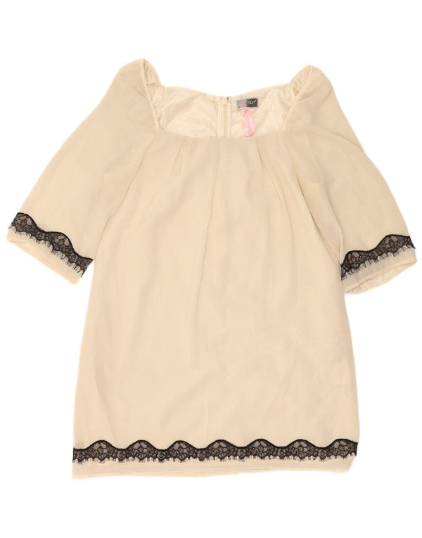 Abito a trapezio da donna Lipsy con maniche a 3/4 UK 14 Poliestere bianco sporco medio