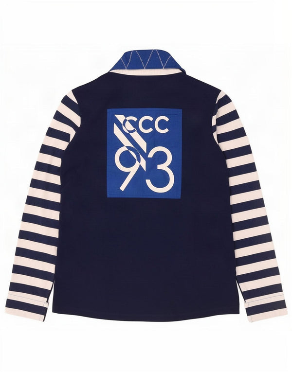 Crew Clothing Polo da rugby grafica da donna UK 14 Large Navy Blue Striped