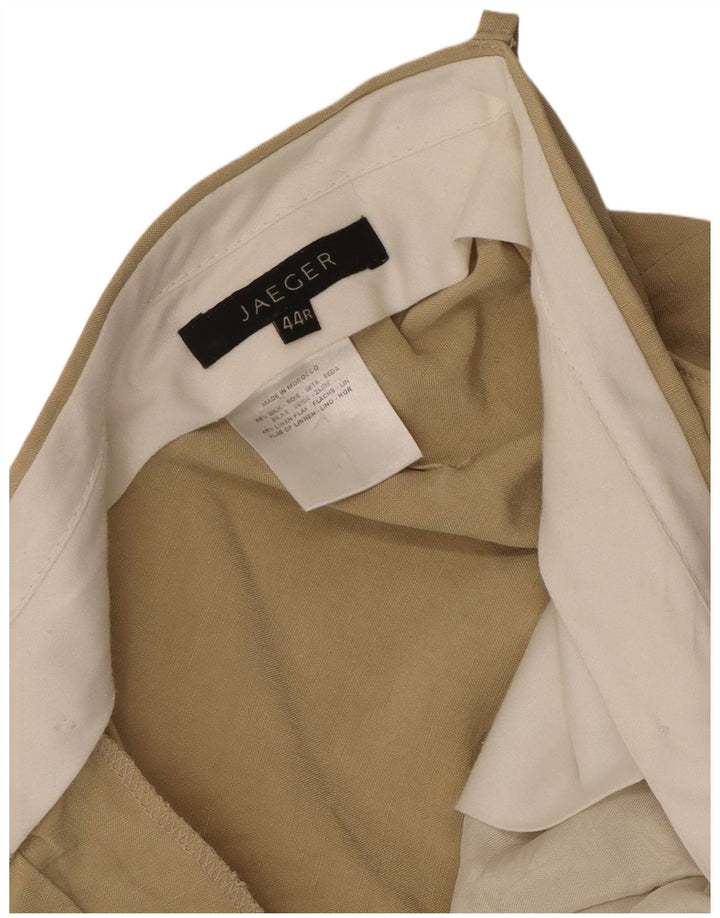 Pantaloni corti dritti da uomo Jaeger W44 L26 seta beige