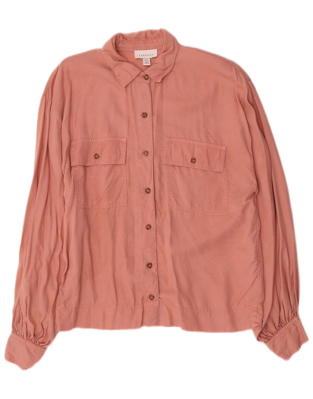 Camicia oversize da donna Topshop UK 10 Small Lyocell rosa