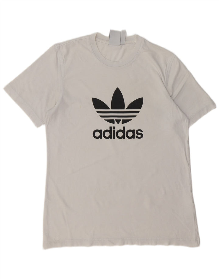 ADIDAS Mens Graphic T-Shirt Top Medium White Cotton