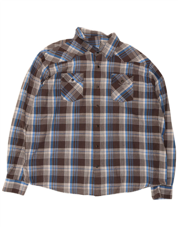 Camicia da uomo Wrangler 3XL in cotone a quadri marrone